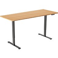 AlzaErgo Table ET2 Core black + board 160×80 cm bamboo rounded - Height Adjustable Desk