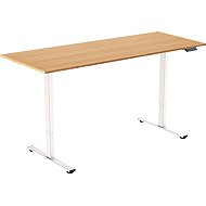 AlzaErgo Table ET2 Core white + board 160×80 cm bamboo - Height Adjustable Desk