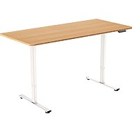 AlzaErgo Table ET2 Core white + top 140×80 cm bamboo rounded - Height Adjustable Desk