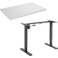 AlzaErgo Table ET2.1 čierny + doska TTE-12 120 × 80 cm biely laminát - Výškovo nastaviteľný stôl