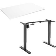 AlzaErgo Table ET2.1 čierny + doska TTE-01 140 × 80 cm biely laminát - Výškovo nastaviteľný stôl