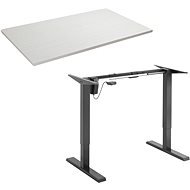 AlzaErgo Table ET2.1 čierny + doska TTE-01 140 × 80 cm biela dyha - Výškovo nastaviteľný stôl