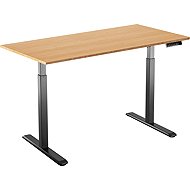 AlzaErgo Table ET2 black + 120×80 cm bamboo board - Height Adjustable Desk