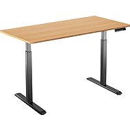 AlzaErgo Table ET2 black + 120×80 cm bamboo rounded top - Height Adjustable Desk