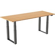 AlzaErgo Table ET7 Heavy Duty black + board 160×80 cm bamboo - Height Adjustable Desk