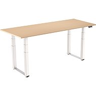 AlzaErgo Table ET7 Heavy Duty weiß + Platte 160×80 cm Birke laminiert - Höhenverstellbarer Tisch