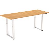 AlzaErgo Table ET7 Heavy Duty weiß + Platte 160×80 cm Eiche laminiert - Höhenverstellbarer Tisch