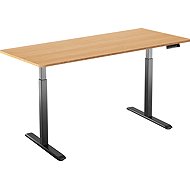 AlzaErgo Table ET2 black + board 160×80 cm bamboo rounded - Height Adjustable Desk