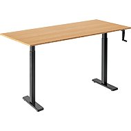 AlzaErgo Table ET3 Essential black + bamboo top 140×80 cm - Height Adjustable Desk