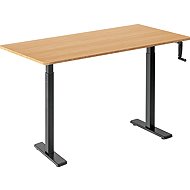 AlzaErgo Table ET3 Essential black + 120×80 cm bamboo rounded top - Height Adjustable Desk