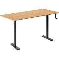 AlzaErgo Table ET3 Essential black + top 140×80 cm bamboo rounded - Height Adjustable Desk