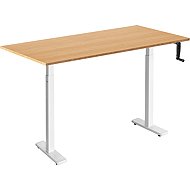 AlzaErgo Table ET3 Essential weiß + 120×80 cm Bambusplatte - Höhenverstellbarer Tisch