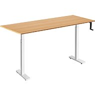 AlzaErgo Table ET3 Essential white + top 160×80 cm bamboo - Height Adjustable Desk