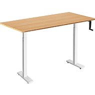 AlzaErgo Table ET3 Essential weiß + Platte 120×80 cm Bambus gerundet - Höhenverstellbarer Tisch