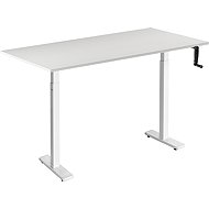 AlzaErgo Table ET3 Essential weiß + Platte 120×80 cm Eiche weiß Laminat - Höhenverstellbarer Tisch
