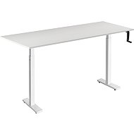 AlzaErgo Table ET3 Essential weiß + Platte 160 × 80 cm Eiche weiß Laminat - Höhenverstellbarer Tisch