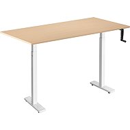 AlzaErgo Table ET3 Essential white + top 120×80 cm laminated birch - Height Adjustable Desk