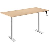 AlzaErgo Table ET3 Essential white + top 140×80 cm laminated birch - Height Adjustable Desk
