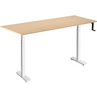 AlzaErgo Table ET3 Essential white + top 160×80 cm laminated birch - Height Adjustable Desk