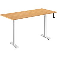 AlzaErgo Table ET3 Essential white + top 140×80 cm laminated oak - Height Adjustable Desk