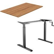 AlzaErgo Table ET3 čierny + doska TTE-03 160×80cm bambusová - Výškovo nastaviteľný stôl