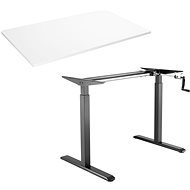 AlzaErgo Table ET3 čierny + doska TTE-01 140 × 80 cm biely laminát - Výškovo nastaviteľný stôl