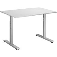 AlzaErgo Fixed Table FT1 grey + Table top TTE-12 120x80cm white laminate - Writing Desk