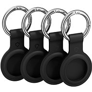 AlzaGuard Silicone Keychain for Airtag 4 pieces Black - AirTag Key Ring