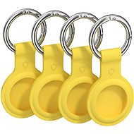 AlzaGuard Silicone Keychain for Airtag 4 pieces Yellow - AirTag Key Ring