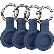 AlzaGuard Silicone Keychain for Airtag 4 pieces Blue - AirTag Key Ring