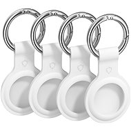 AlzaGuard Silicone Keychain for Airtag 4 pieces White - AirTag Key Ring