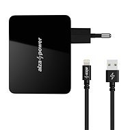 AlzaPower T3C Triple Charger 5.4A + AlzaPower AluCore Lightning MFi, 1m, Black - AC Adapter