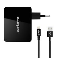 AlzaPower T3C Triple Charger 5.4A + AlzaPower AluCore Lightning MFi, 1m, Black - Wall Charger