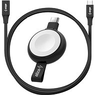 AlzaPower Wireless MFi Watch charger 120 USB-C černá + Datový kabel Core USB-C (M) / USB-C (F) 3.2 G - Set
