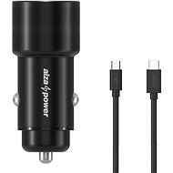 AlzaPower Car Charger P520 USB + USB-C Power Delivery black + Core USB-C (M) 2.0 to Micro USB (M) 2A - Set