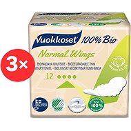 VUOKKOSET 100% BIO Normal Wings, Thin 3 × 12pcs - Sanitary Pads