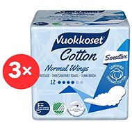 VUOKKOSET Cotton Normal Wings, Thin 3 × 12pcs - Sanitary Pads