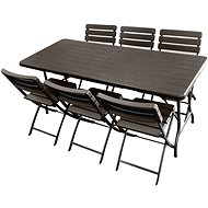 LA PROROMANCE Set zahradního nábytku W180+ W43 1stůl+6židlí, hnědý - Garden Furniture