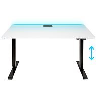 SYBERDESK Electric, adjustable height 71 - 121 cm, LED, white - Gaming Desk