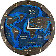 BusyKids Wall Clock World Map Dark - Wall Clock