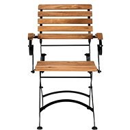 PARKLIFE Skládací židle s područkami hnědá/černá - Záhradná stolička