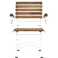 PARKLIFE Összecsukható szék karfával, barna/fehér - Kerti szék
