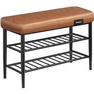 Houseland Vasagle Stuart with padded bench, caramel brown - Shoe Rack