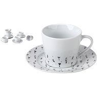 by Inspire Kaffeetassen mit Untertassen Kräutermotiv 6 Stück 150ml - Tassen-Set