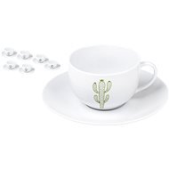 By Inspire Set of Coffee Cups with Saucers CACTUS 6pcs 150ml - Set of Cups