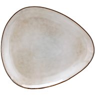 Clay Shallow ceramic plate Triangle, 27×24cm, grey-beige - Plate