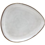 Clay Ceramic dessert plate Triangle, 21×18,5cm, grey-beige - Plate