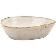 Clay Ceramic soup plate Triangle, 19×17×5cm, grey-beige - Plate