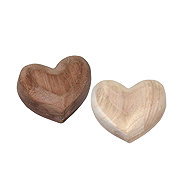 by inspire Wooden decoration Heart light and dark 10 cm, set of 2 - Decoration
