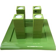 By-inspire Set of 4 candle holders with tray - Christmas Candlestick